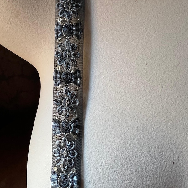 Charcoal Metallic Sari Borte: Perlen Netzstoff TR 419