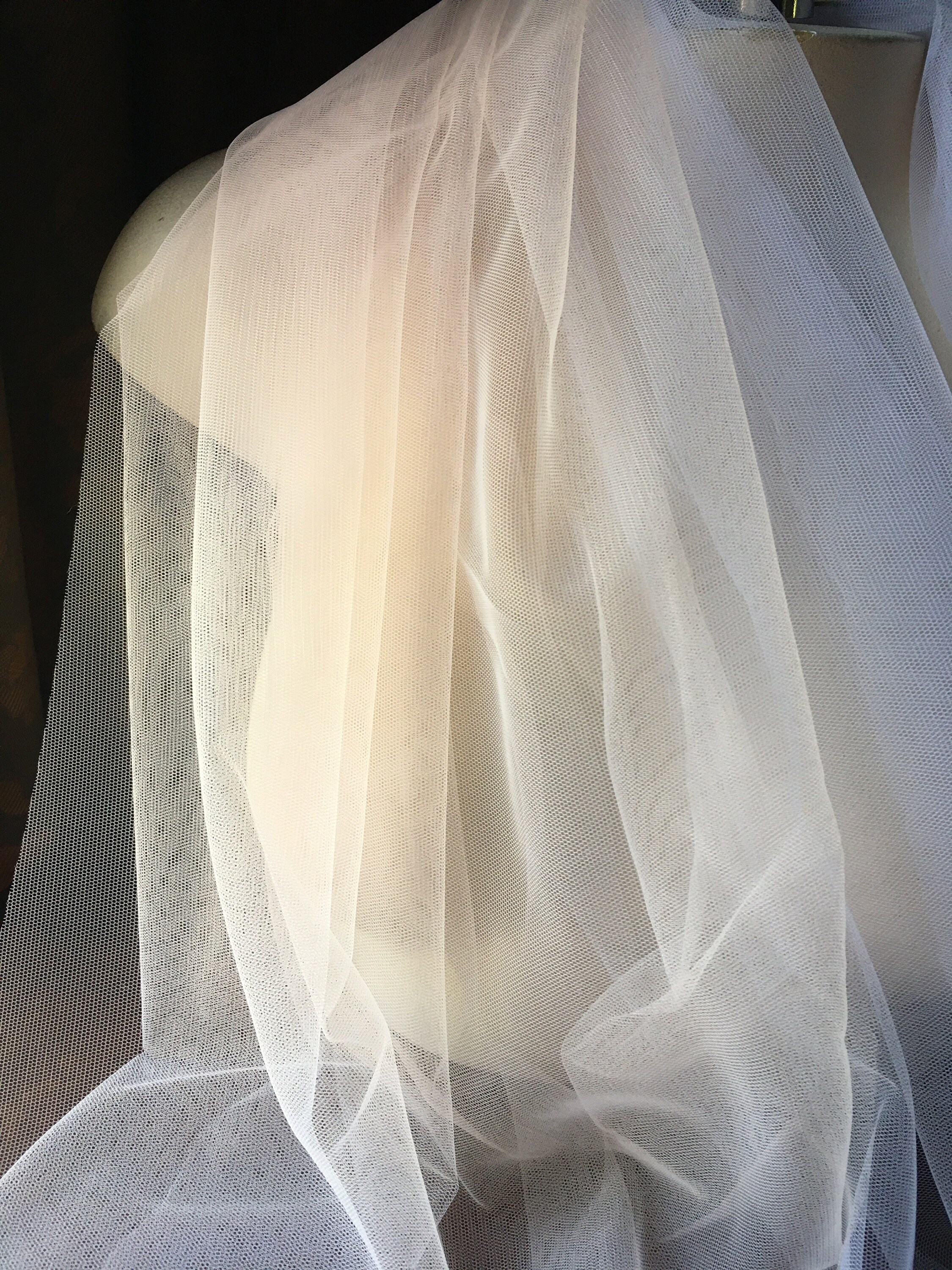 Super Fine Luxury White Tulle Veiling Fabric 150cm Wide Very