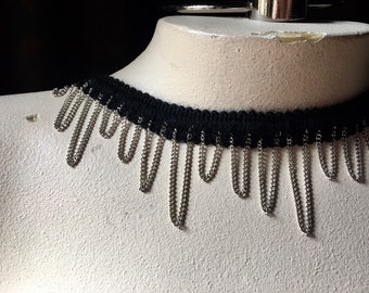 18" Black Chain Trim for Cosplay, Goth, Chokers, PUnk, Neo Victorian, Millinery or Costumes PA 7