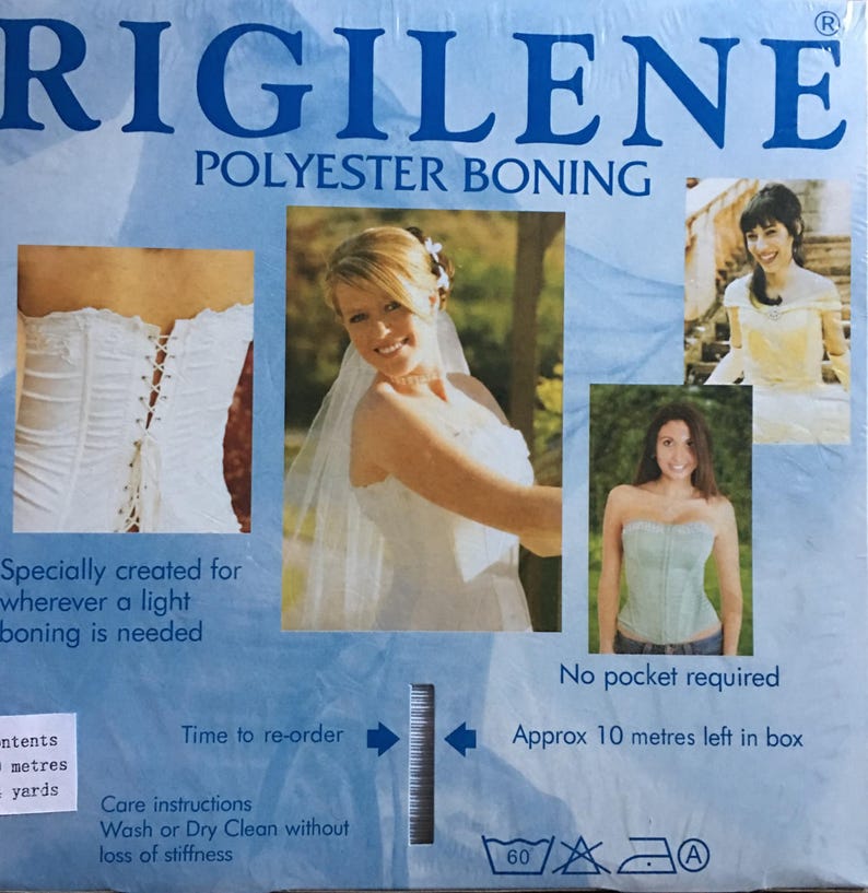 2 yds Rigilene Boning in White 12mm width for Grad or Bridal Gowns Corsets Costumes