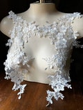 Light Ivory Cherry Blossom Lace Applique Pair: Bridal Gown Embellishments PR 415