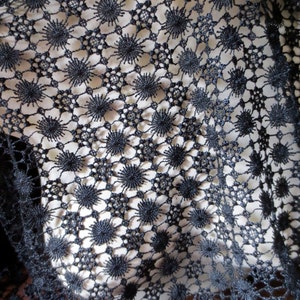 BLACK Venise Lace Fabric for Bridal, Shawls, Sewing, Costume Design image 3