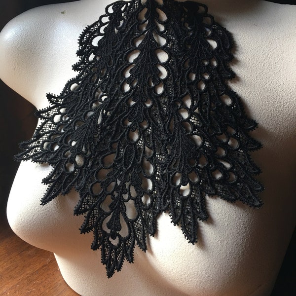 Black Cotton Lace Applique: USA Made Costume Design BLA 365