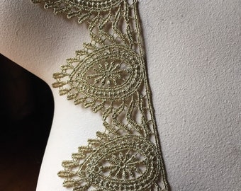 ropa Oro metálico de encaje de corte de 2 cm de ancho artesanía ribete de 1 yarda ropa Oro metálico de encaje de corte de 2 cm de ancho artesanía ribete de 1 yarda
