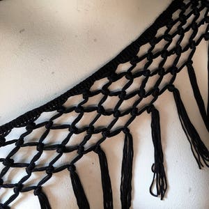 Black Knotted Fringe Trim #3 Rayon for Costumes, Garments #3