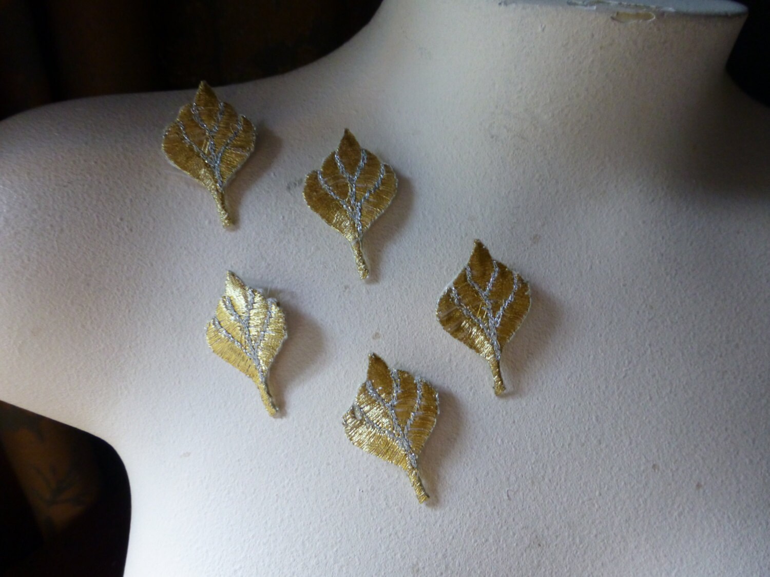 5 Gold Leaves Leaf Appliques for Lyrical Dance Ballet Etsy