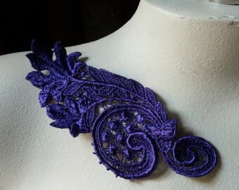 Purple Lace Applique for Lyrical Dance, Jewelry or  Costume Design, CA 109 OLD STOCK