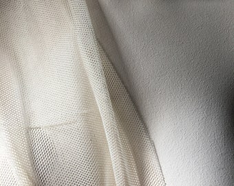 REMNANT - 34" NATURAL French Bobbinet Cotton Tulle 55" width for Lining Corsets, Embroidery, Costumes