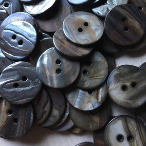 8 Brown Mussel Mother of Pearl Shell Buttons 36L 23mm for Knitting, Jewelry, Garments, Crafts BU 9