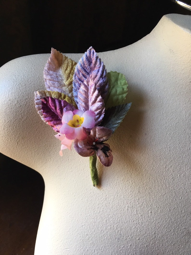 Gypsy Hats OOAK Pink Vintage Boutonniere Corsage Nosegay #6 for Boho Weddings