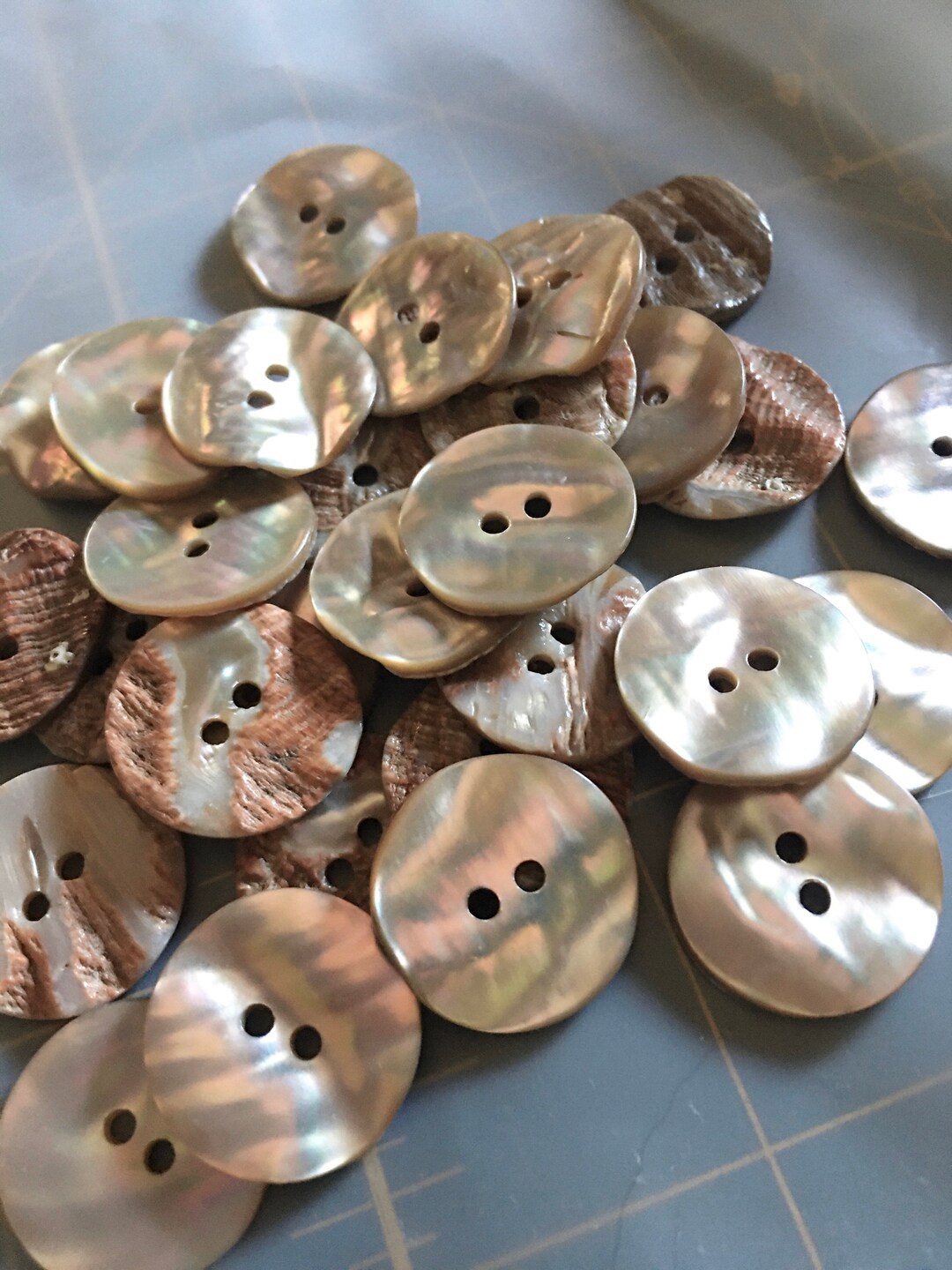7 Pink Shell Buttons 32L 21mm for Sewing, Knitting, Jewelry, Garments ...