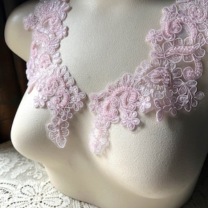 NEW Pink Beaded Applique for Lyrical Dance, Ballet, Bridal, Garments PR 612 pk new