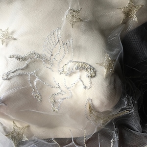 WHITE, Gold & Silver Celestial Tulle Netting Veiling for Lyrical Dance, Costumes, Garments, Millinery