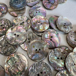 6 Abalone Knöpfe 44L 28 mm für Stricken, Schmuck, Kleidung, Kunsthandwerk BU 217