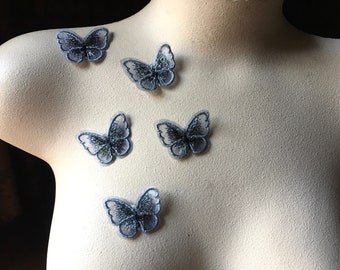 5+ BLAUE Schmetterling KLEINERE Applikationen für Braut, Gewandung, Kostüm Design BFsm2