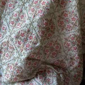 Tela bordada de seda FAT QUARTER para retículas de la Regencia, bolsos victorianos, carteras de mano y portadas de revistas basura FQ3