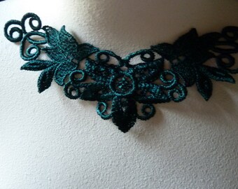Jewelry or Costume Design CA 755dg Deep Green Beaded Lace Applique for Lyrical Dance