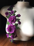 Magenta 3D Rose Applique: Floral Costume Design CA 902