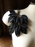 Black Leaves Velvet Leaves for Bridal, Boutonnieres, Headbands, Hats, Costumes ML 38