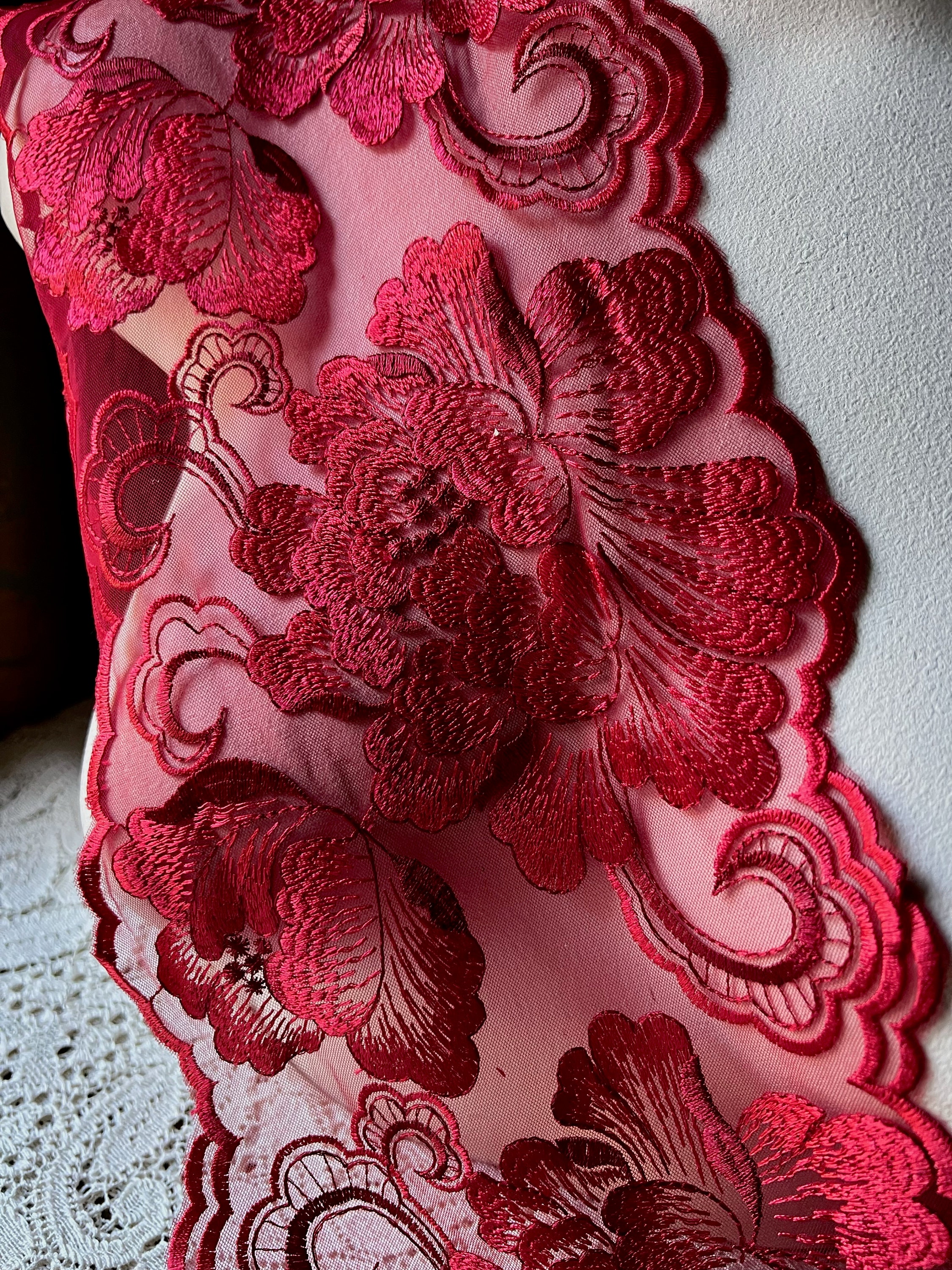 Light Red Lace RED Lace Embroidered Lace Wide for Lingerie, Garments CL 6043 - Etsy
