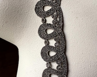 Black ROSE Gold Lace Trim for Appliques, Reenactment, Regency, Couture CL 6163