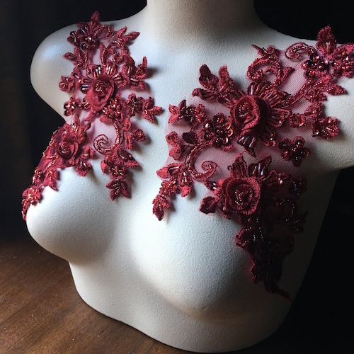 BURGUNDY & GOLD Applique 2 Beaded for Lyrical Dance Ballet Etsy