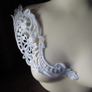 LIGHT Ivory Lace Applique Pair DYEABLE for Lyrical Dance, Ballet, Bridal, Garments, Jewelry Design, Bridal PR 39 image 4