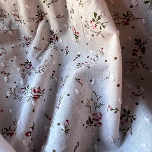 PINK Rosebud PINK Dotted Swiss Cotton Fabric  for Garments, Costumes, Crafts
