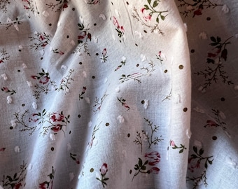 PINK Rosebud PINK Dotted Swiss Cotton Fabric  for Garments, Costumes, Crafts