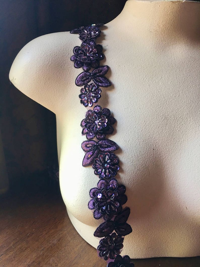 PLUM Beaded Applique Trim 12 for Lyrical Dance Costume Etsy