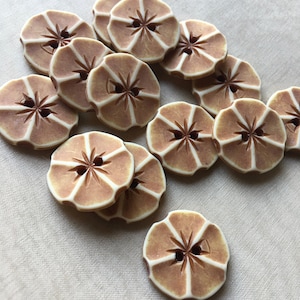 10 Flower Shell Buttons 34L 21mm for Knitting, Jewelry, Garments, Crafts BU 225