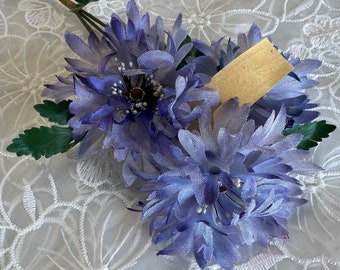 Vintage BLUE  German Millinery Cornflowers for Hats, Headbands, Floral Supply, Home Decor MF 249