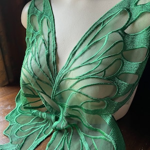 GREEN Butterfly Wings Appliques for Lyrical Dance, Fairy Costumes PRBF LG