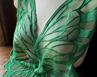 GREEN Butterfly Wings Appliques for Lyrical Dance, Fairy Costumes PRBF LG