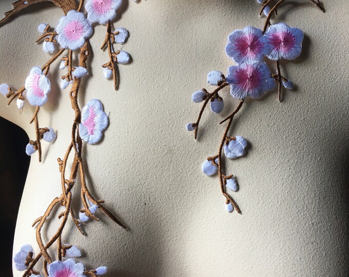 Pink & White Cherry Blossom Appliques Iron on Appliques for Etsy