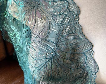 GREEN Stretch Lace BUTTERFLIES  for Lingerie, Fairy Costumes STR