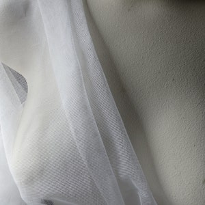 Fine White Cotton Bobbinet Tulle, 42" Wide, Bridal Veiling, Corset lining