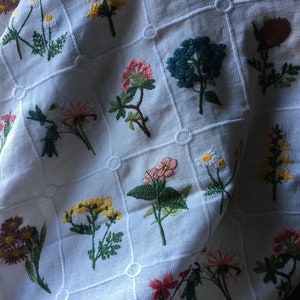 GARDEN FLOWERS Fabric Embroidered Fabric for Dresses, Applique, Costumes