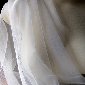 2 YDS IVORY Soft Tulle English Net 60" width for Bridal, Capes. Veils, Sleeves, Skirts, Costumes