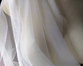 2 YDS IVORY Soft Tulle English Net 60&quot; width for Bridal, Capes. Veils, Sleeves, Skirts, Costumes