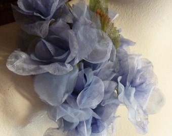 VENTE fleurs en soie bleu Alice en Organza de mariée, chapeaux, bandeaux