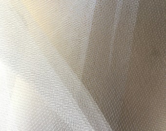 16" REMNANT WHiTE FINE Silk Tulle Illusion from England 68" wide for Birdcage Veils, Straps, Antique Garment Repair FREE SHiPPING Usa Only