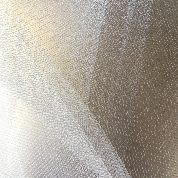 WHiTE FiNE Silk Tulle Illusion from England 68" wide for Veils, Gowns, Garments