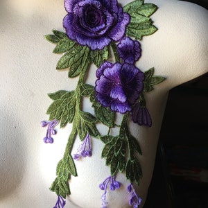 SECONDS PURPLE 3D Rose Applique for Garments, Costume Design CA 958 Lyrical, Ballet Dance Costumes, Boho Bridal