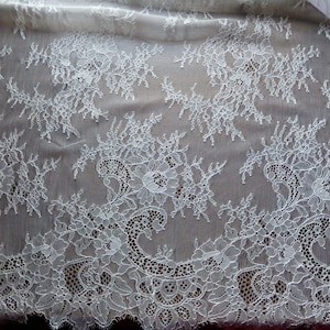 SAMPLE off White Lace Fabric Chantilly Lace Fabric for Bridal - Etsy