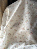 Pink Rosebud #2 WHITE Dotted Swiss Cotton Fabric for Garments, Costumes, Crafts