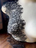 Black Chantilly Lace for Bridal, Veils, Lace Caps, Appliques, Gowns, Lingerie CH 1