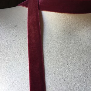 2 yds. Burgundy Pressed Velvet Ribbon for Lyrical Dance, Bridal, Couture, Millinery, Jewelry or Costume Design VL 63