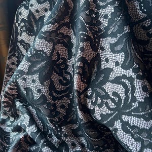 Fat Quarter BLACK & PINK Lace Fabric Lined