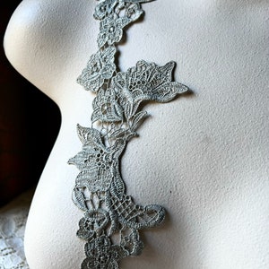 SAGE Gray  Lace Applique Trim for Garments, Costumes, Crafts CL 6050 new